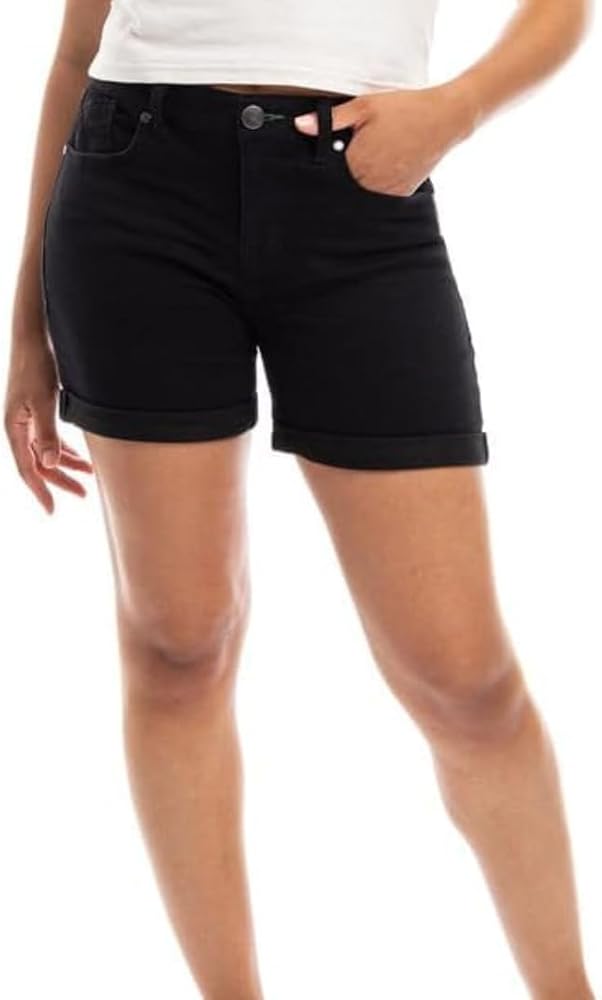 1822 Denim Eco-Chic Rollable Denim Shorts: Mid-Rise, Stretch